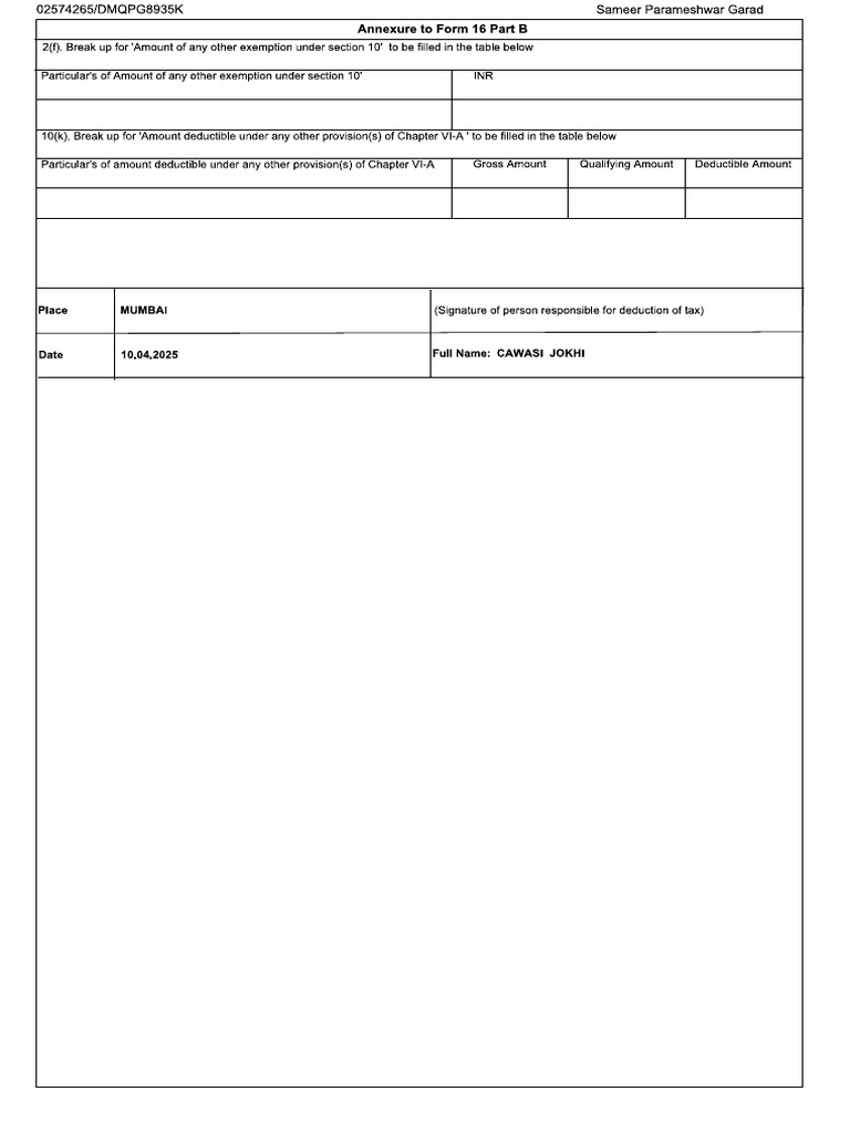 Form 16 | PDF