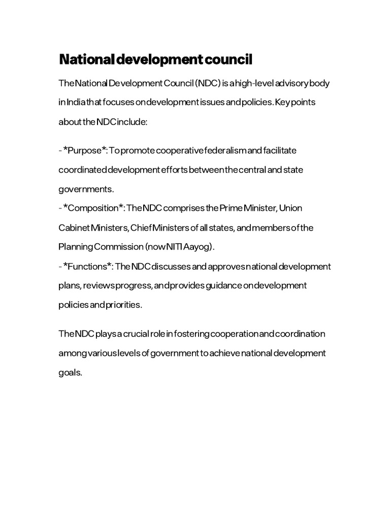 National Development Council | PDF