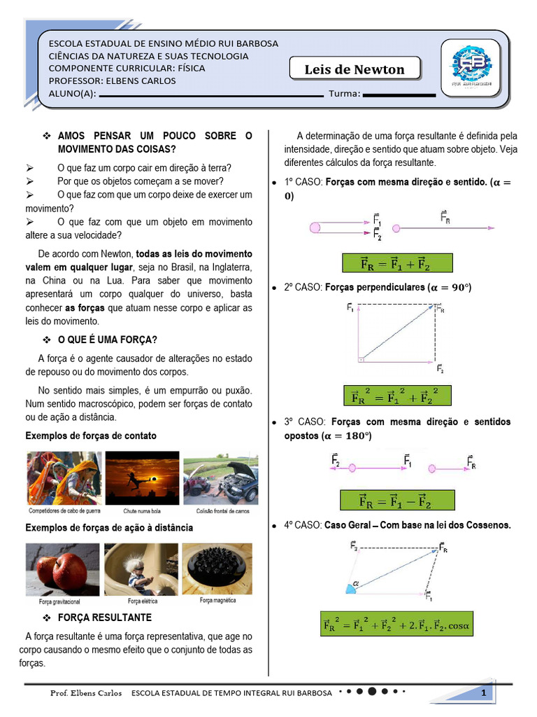 Leis de Newton e Forças em Movimento | PDF | Leis do Movimento de ...
