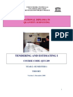 Tendering & Estimating I