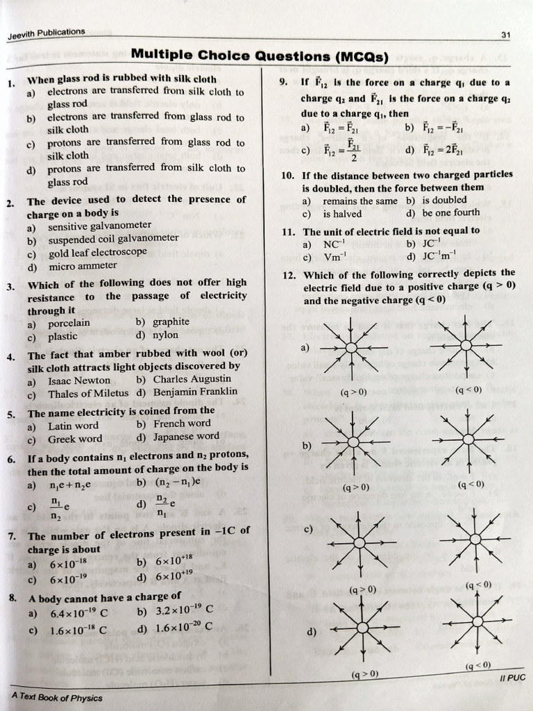 Ch-1 Electric Charges and Fields | PDF | Electric Field | Electric Charge