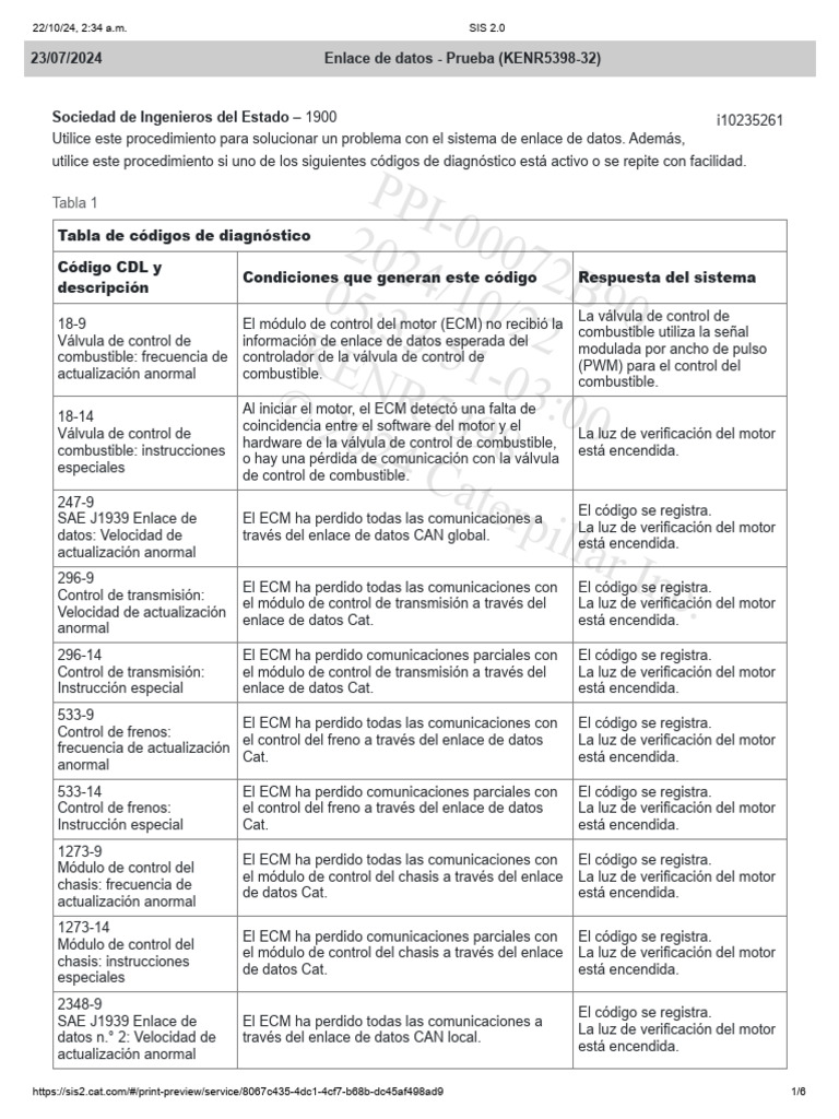 Test Data Link TCM | PDF | Resistor | Conector eléctrico