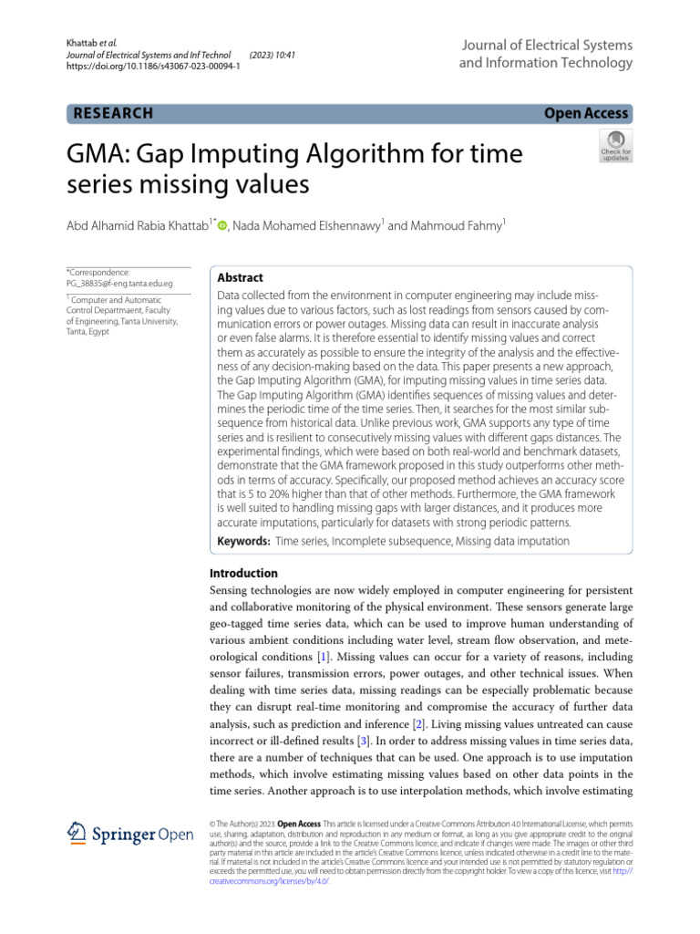 GMA: Time Series Missing Value Imputation | PDF | Time Series | Machine ...