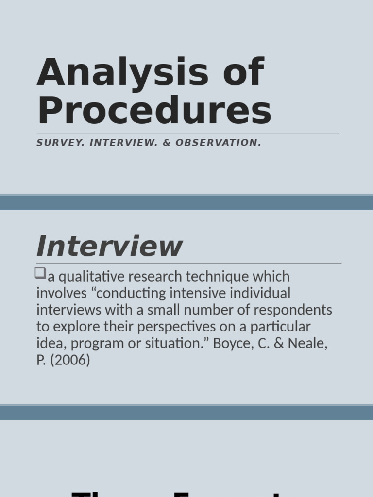 Analysis of Procedures Interview | PDF