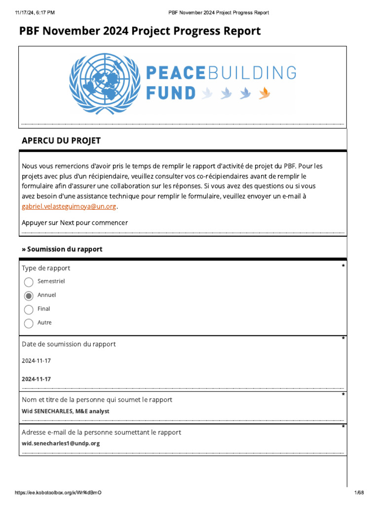 PBF November 2024 Project Progress Report - VF | PDF