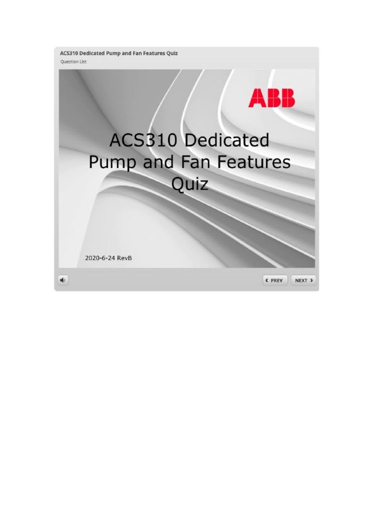 G310e ACS310 Dedicated Pump and Fan Features Quiz | PDF