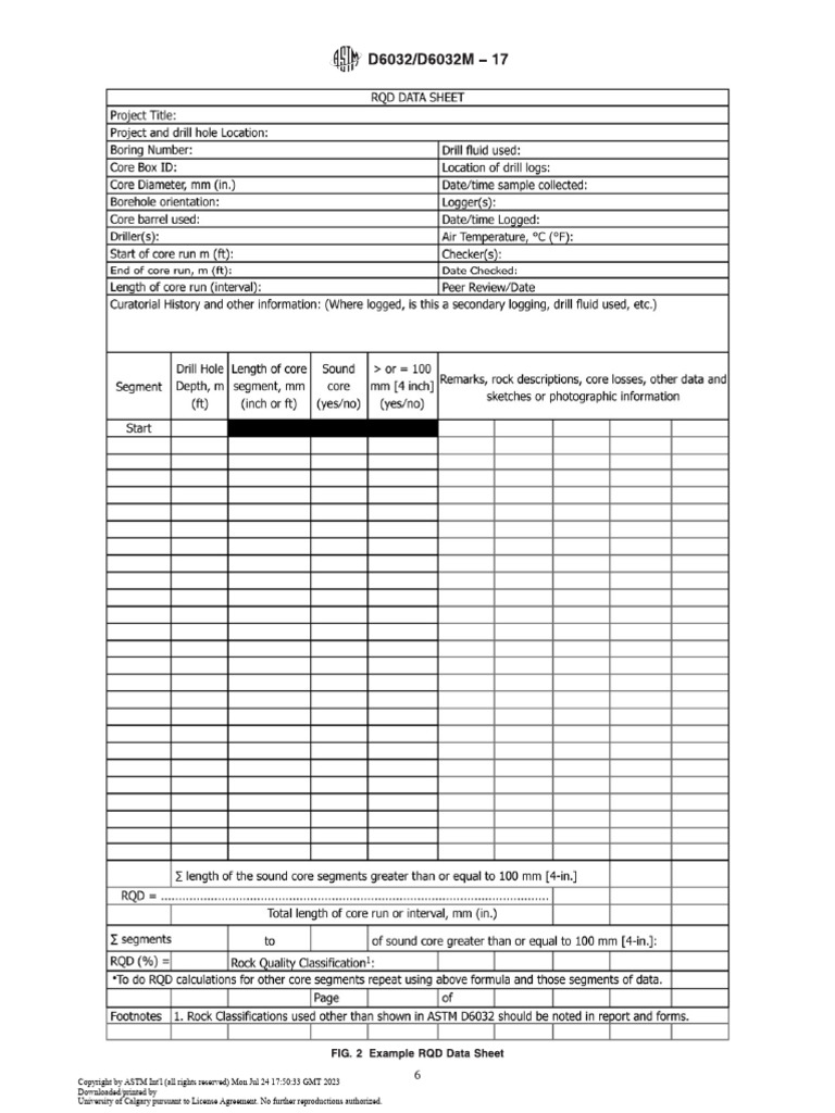 RQD Data Sheet | PDF