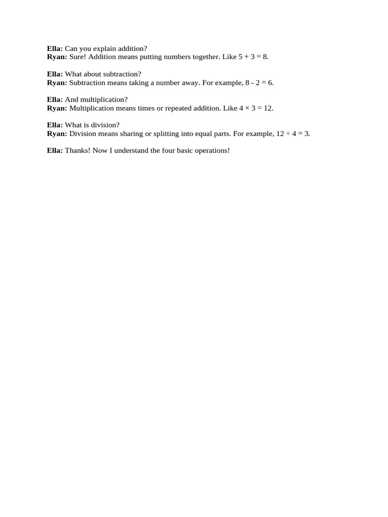 Understanding Basic Math Operations | PDF