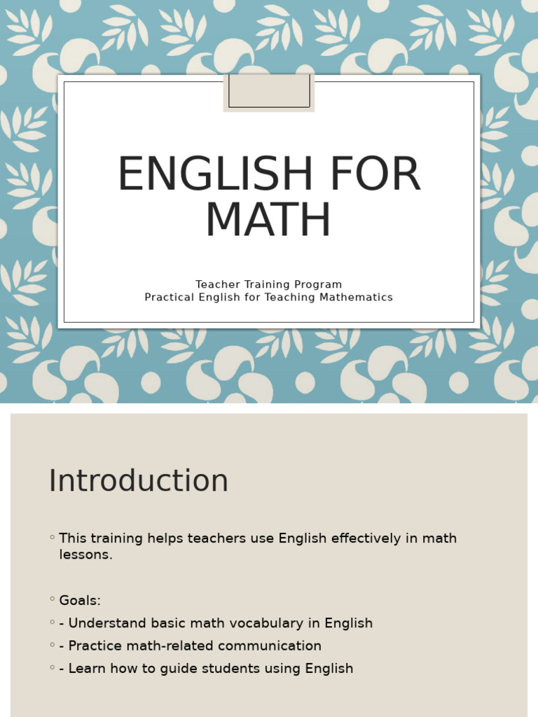 English Math Teacher Training Guide | PDF | Area | Multiplication