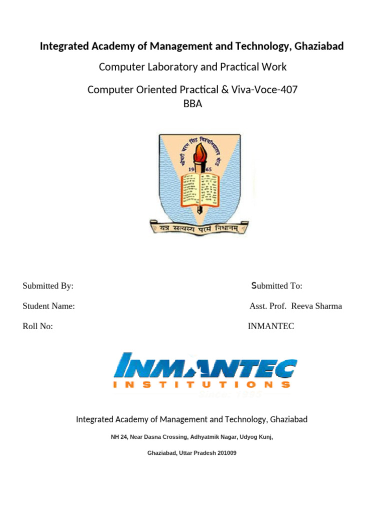 Computer Practical Work Guide for BBA | PDF | Software Engineering ...