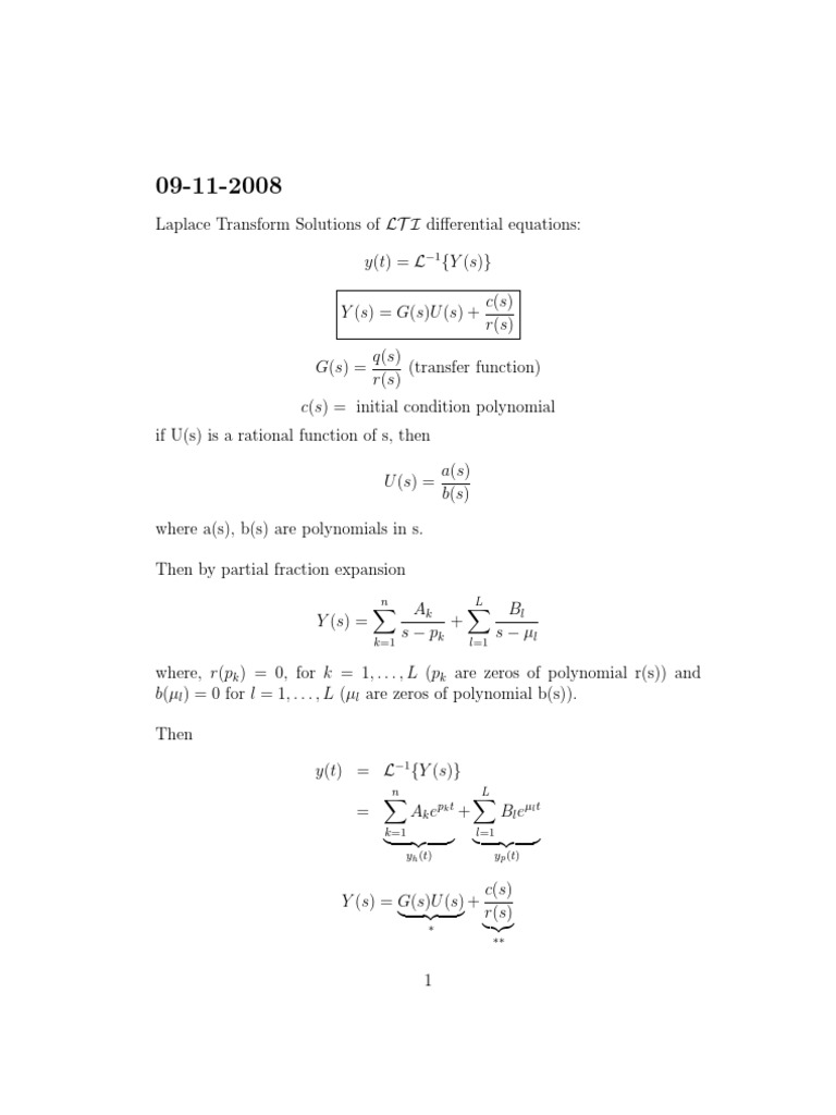 Laplace Transform Differential Equations | PDF | Algorithms | Functions ...