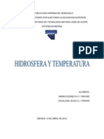 Hidrosfera y Temperatura