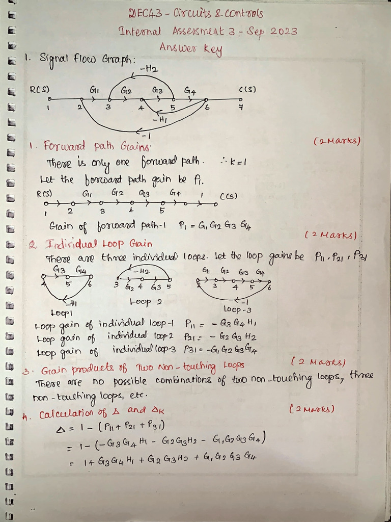 IAT-III Question Paper With Solution of 21EC43 Circuits & Controls Sep ...