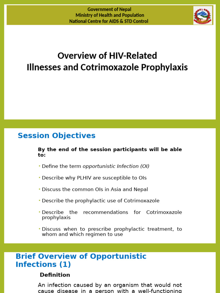 6 Overview of HIV-Related Illnesses and Cotrimoxazole Prophylaxis | PDF ...