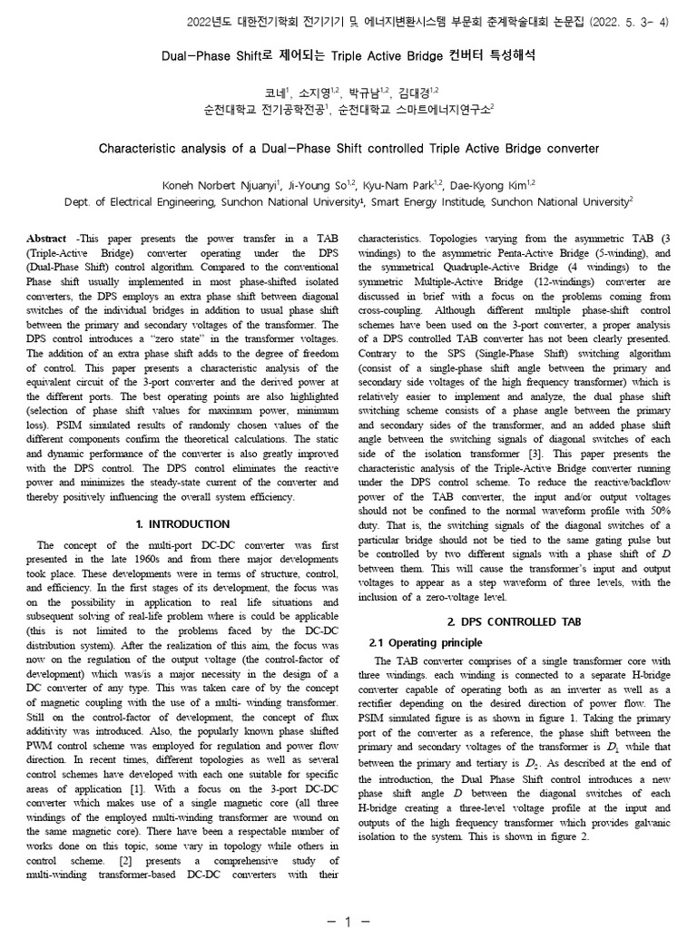 DPS Control in Triple Active Bridge Converter | PDF | Transformer ...