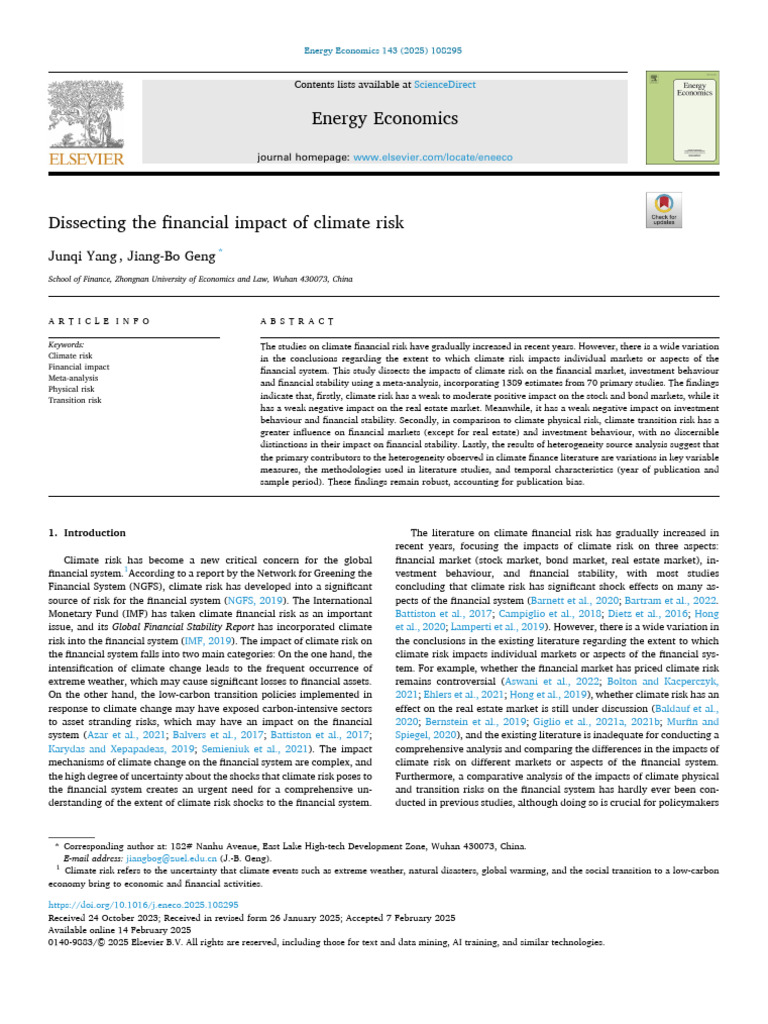 Financial Impact of Climate Risk Analysis | PDF | Errors And Residuals ...