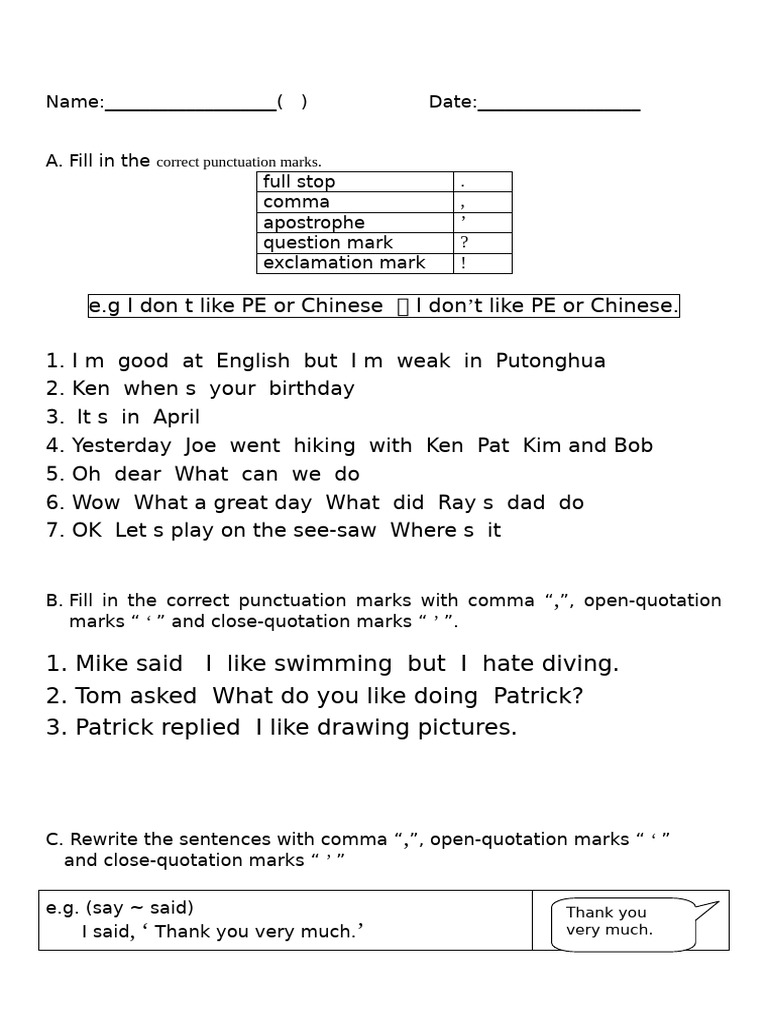 Punctuation in Dialogues - New | PDF