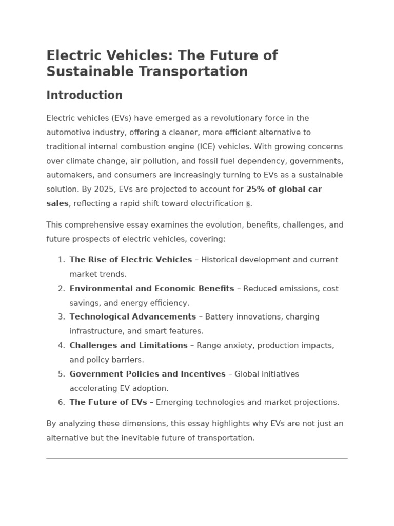 Electric Vehicles: Future of Transport | PDF | Electric Vehicle | Vehicles