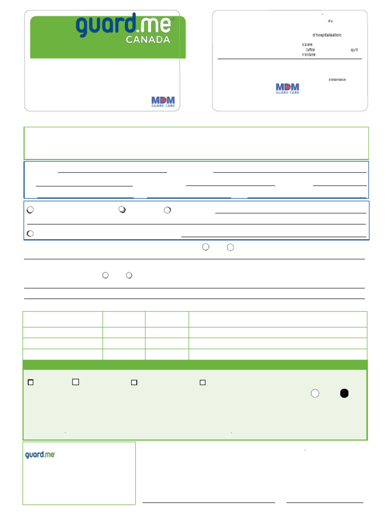 Guard.me Emergency Claim Form | PDF | Cheque | Fax