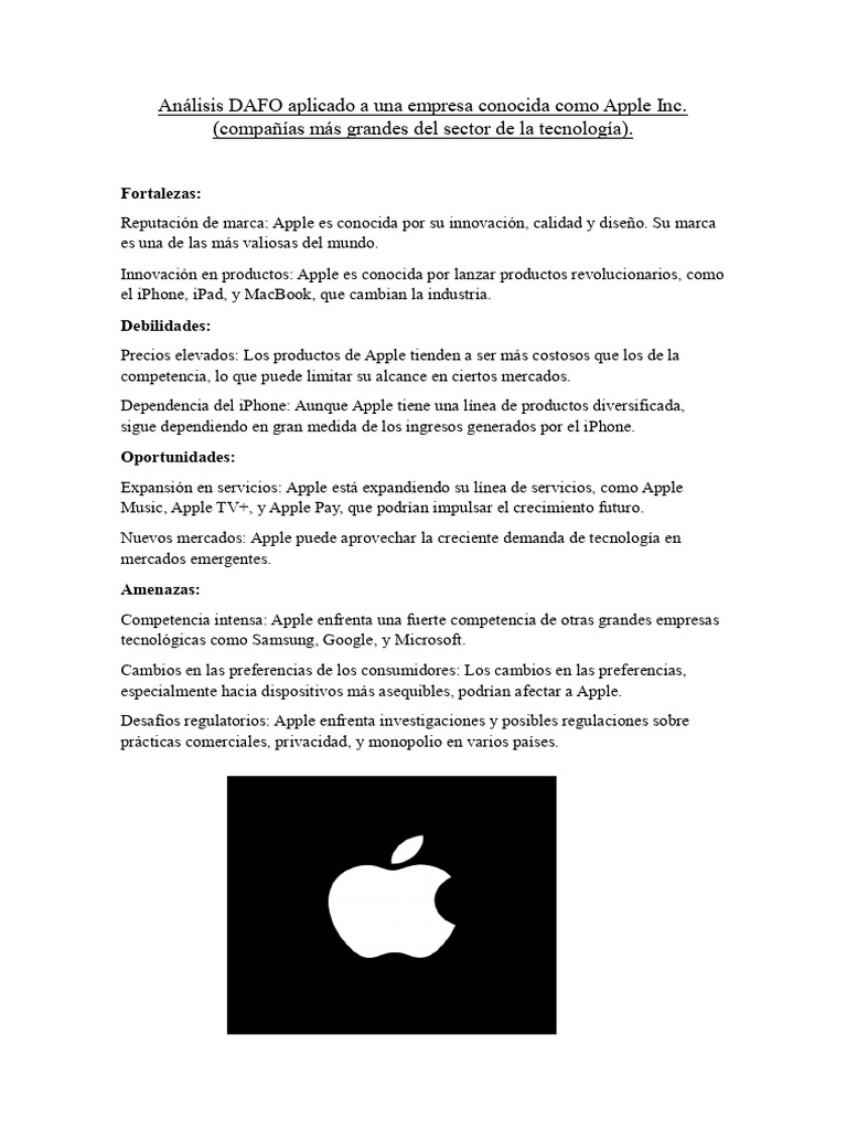 Análisis DAFO de Apple Inc. | PDF
