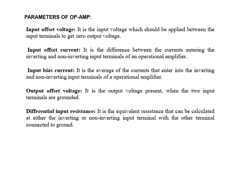 Input Offset Voltage in Op-Amps | PDF