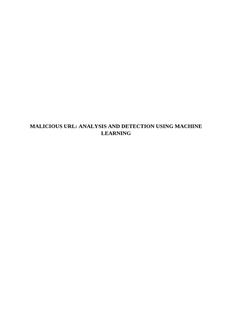 Malicious URL Detection with ML Techniques | PDF | Java Script | Html