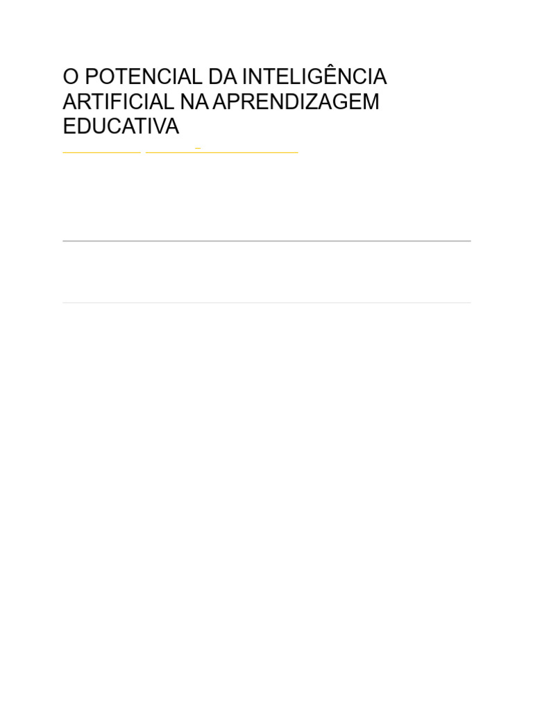 IA na Educação: Transformação e Desafios | PDF | Inteligência ...