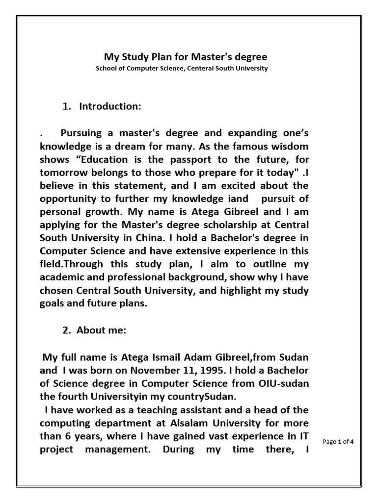 Master's Study Plan at CSU | PDF | Big Data | Data Science