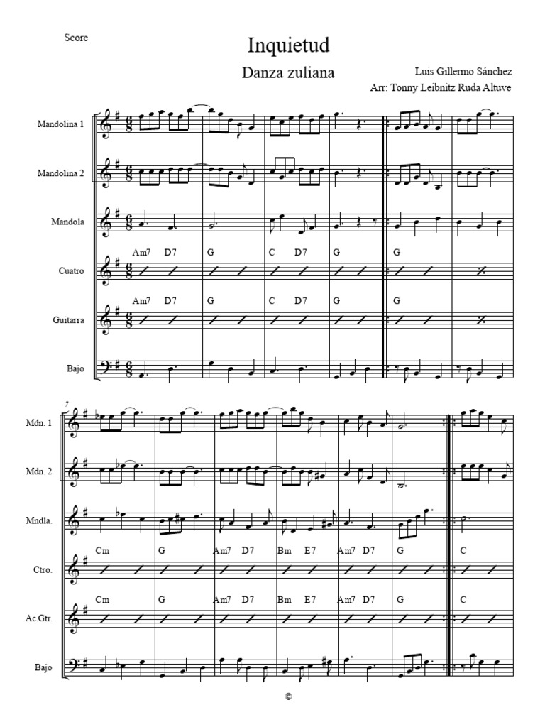 Inquietud Score | PDF