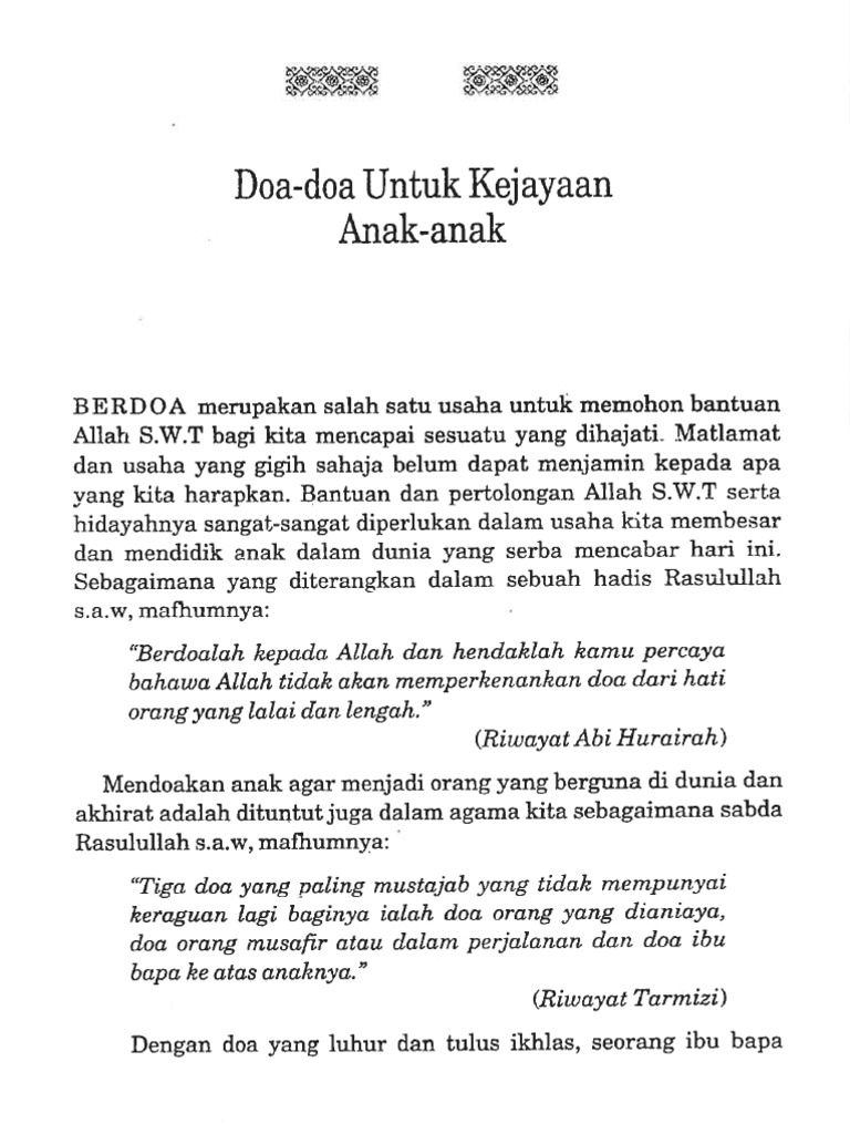 Doa Kejayaan Anak Pdf