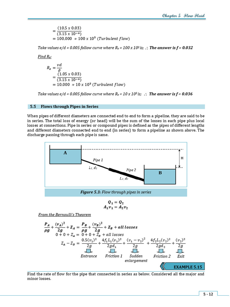 Fluid Flow in Pipes: Series and Parallel | PDF | Fluid Dynamics ...