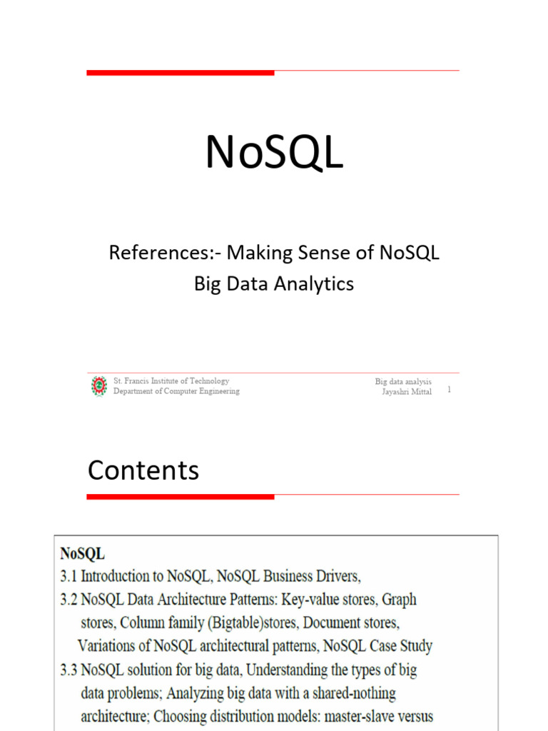 Understanding NoSQL for Big Data Analysis | PDF | No Sql | Databases