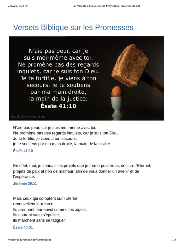 27 Versets sur les Promesses Bibliques | PDF | Dieu | Doctrines et ...