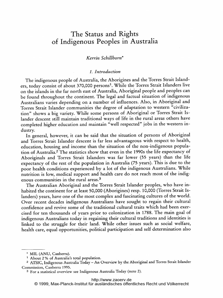 Indigenous Peoples' Rights in Australia | PDF | Indigenous Australians ...