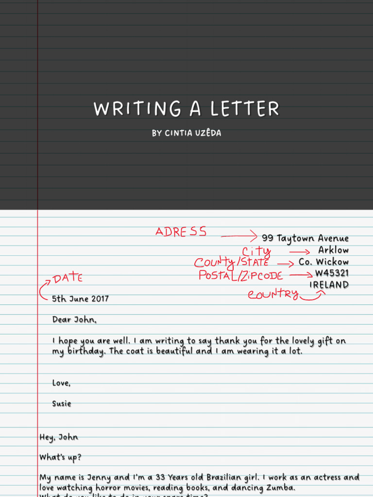 Writing A Letter | PDF