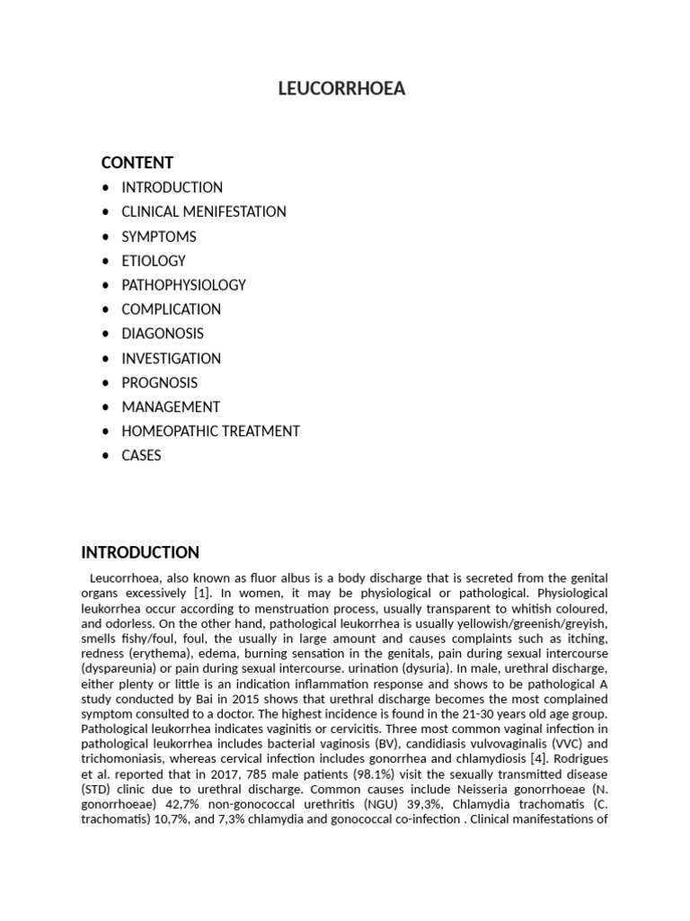 Understanding Leucorrhoea: Causes & Treatment | PDF | Vagina | Medical ...
