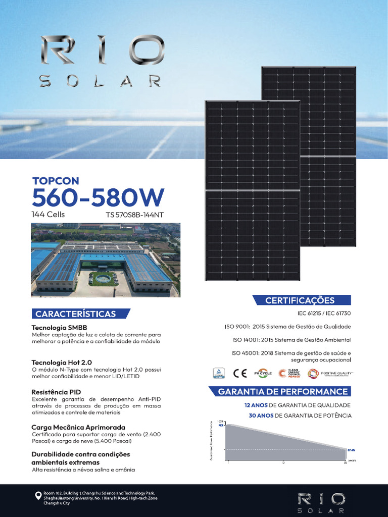 DATASHEET - 570w RIO SOLAR | PDF