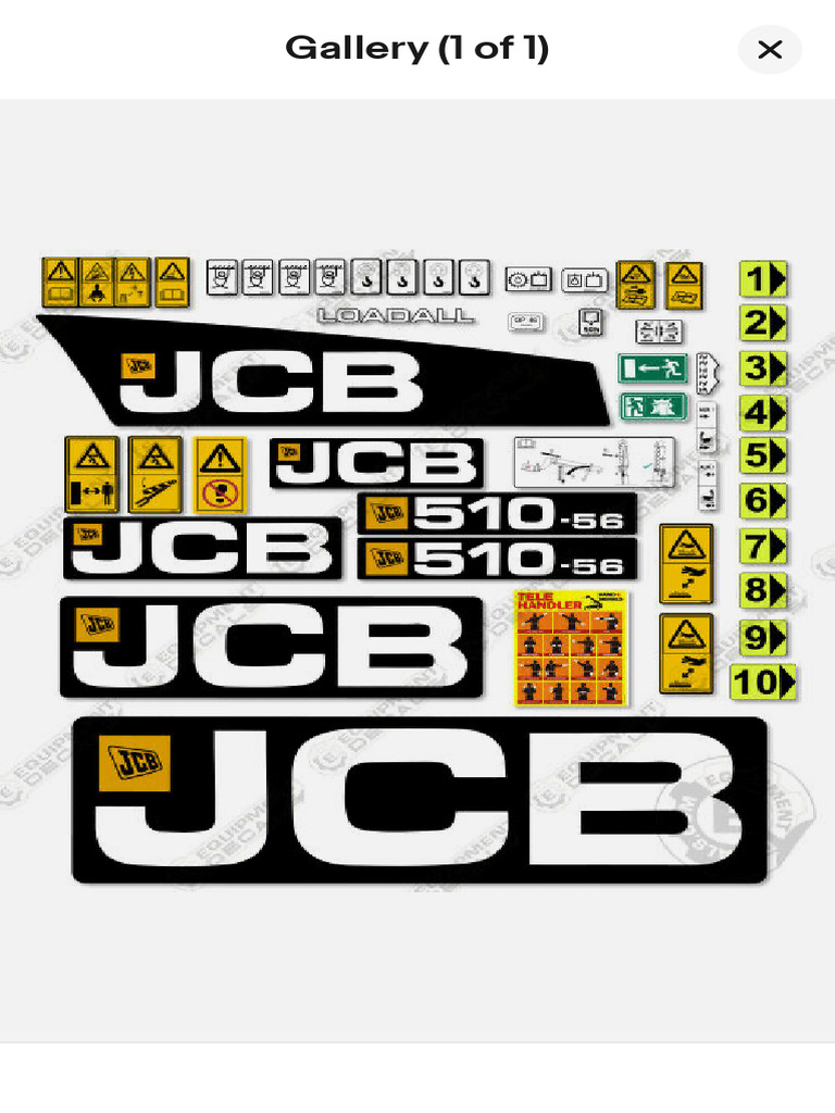 Fits JCB 510-56 (2012) Decal Kit Telehandler Stickers Telescopic ...