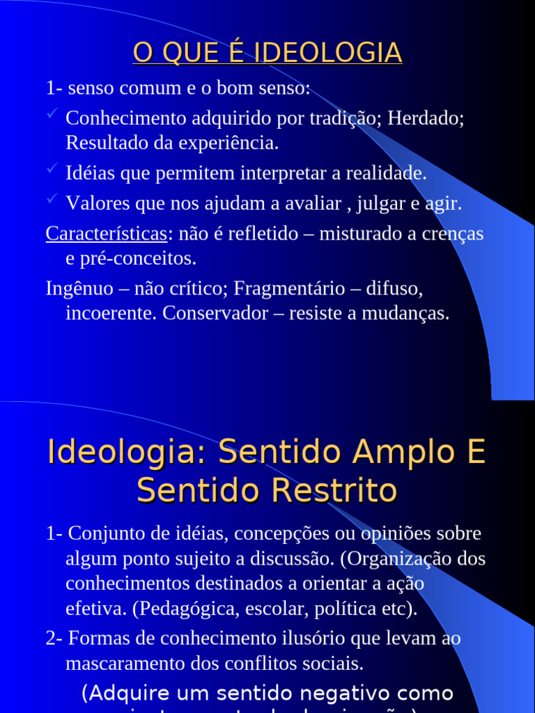 Aulas de Filosofia Ideologia | PDF | Ideologias | Pensamento