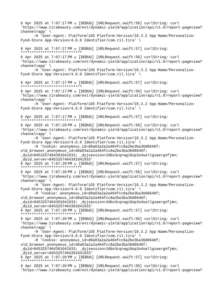 Tira Beauty API Pageview Report | PDF | Software