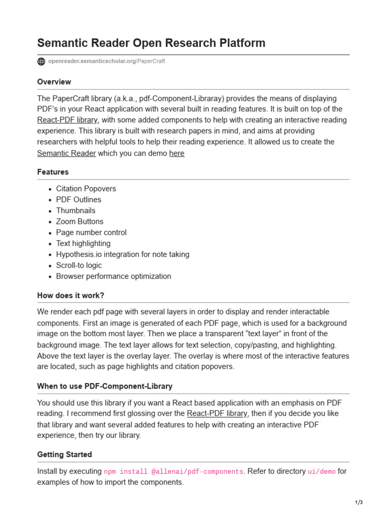 Semantic Reader Open Research Platform | PDF | System Software ...