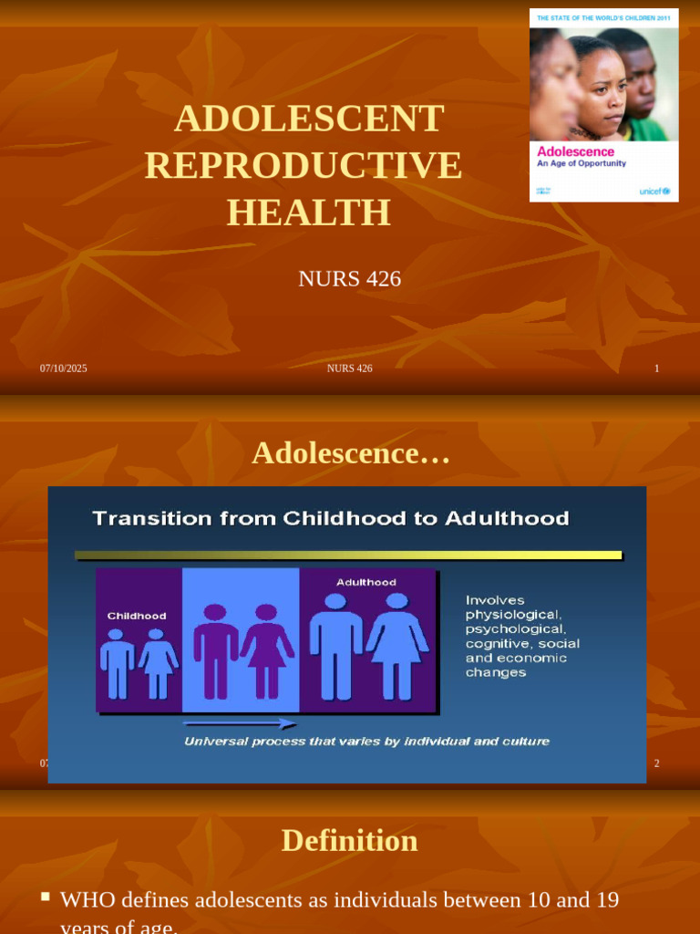 004 Adolescent Reproductive Health - 052427 | PDF | Adolescence | Puberty