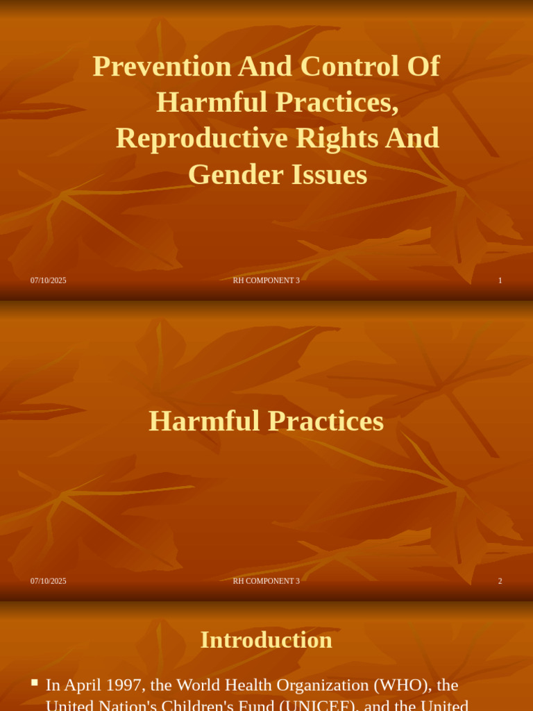 003 Prevention and Control of Harmful Pract, Reprod | PDF ...
