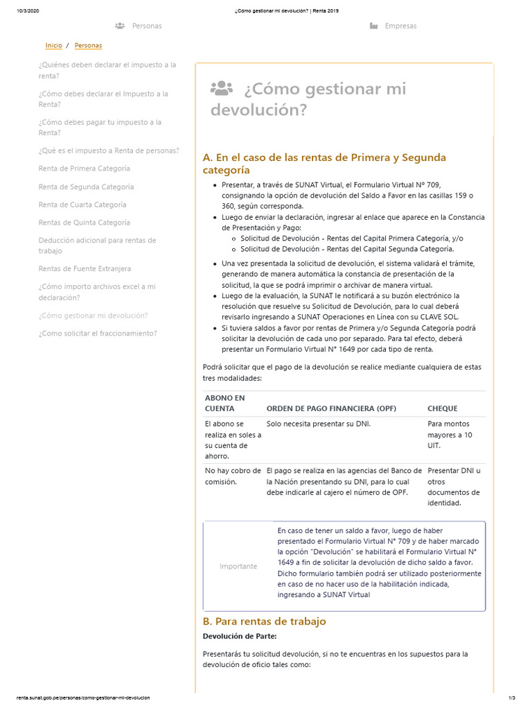 Cómo gestionar devoluciones de renta | PDF | Impuesto sobre la renta ...