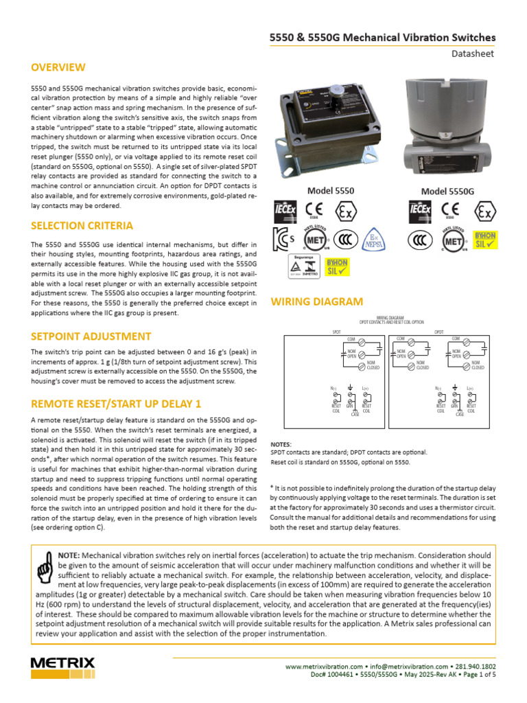 5550 5550g Datasheet Doc 1004461 Rev Ak May 2025 | PDF | Switch | Inductor