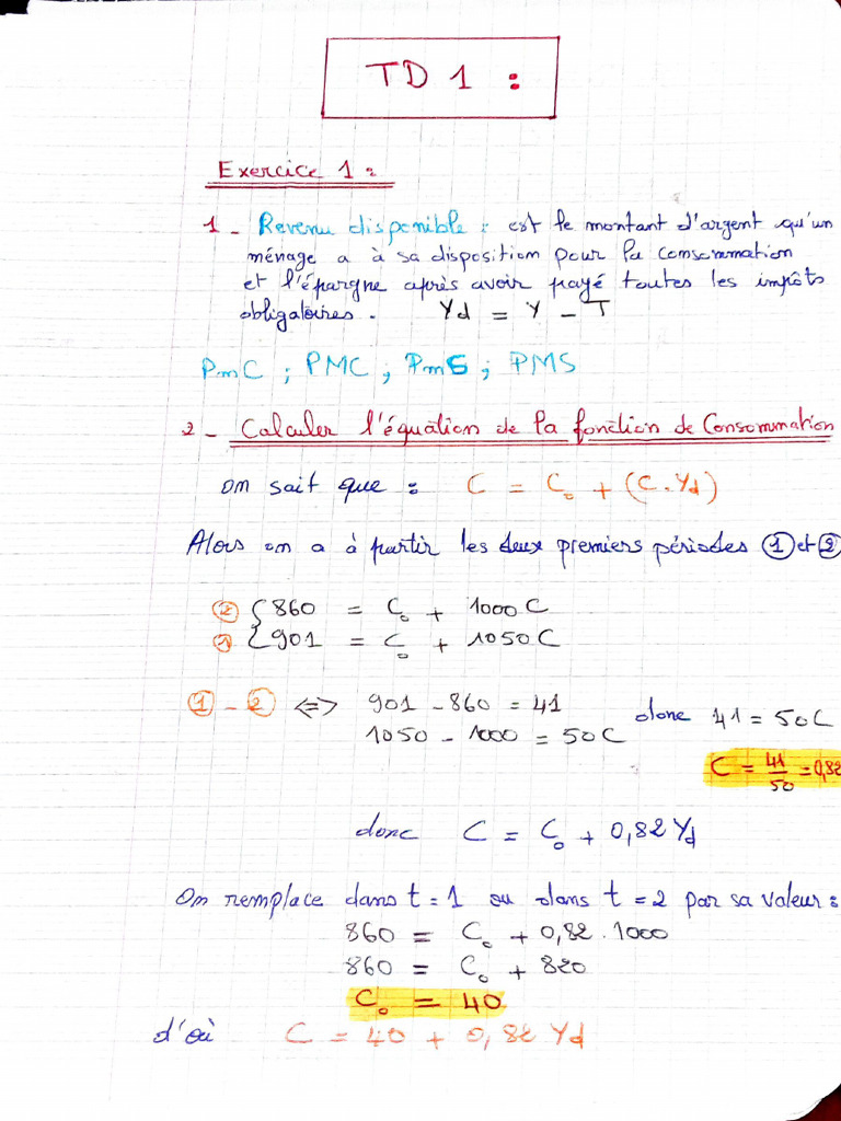 Corrigé Du TD 1 Macroéconomie | PDF