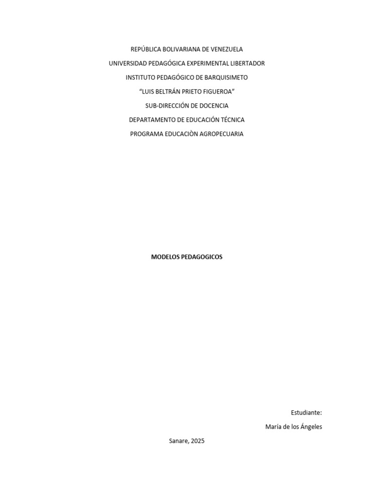 Modelos Pedagógicos en Educación | PDF | Plan de estudios | Enseñando