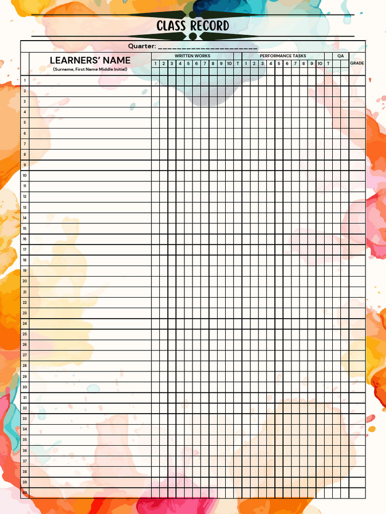 Student Attendance Record Sheet | PDF