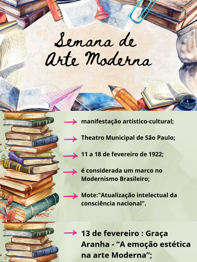 Semana de Arte Moderna de 1922: Marco do Modernismo | PDF