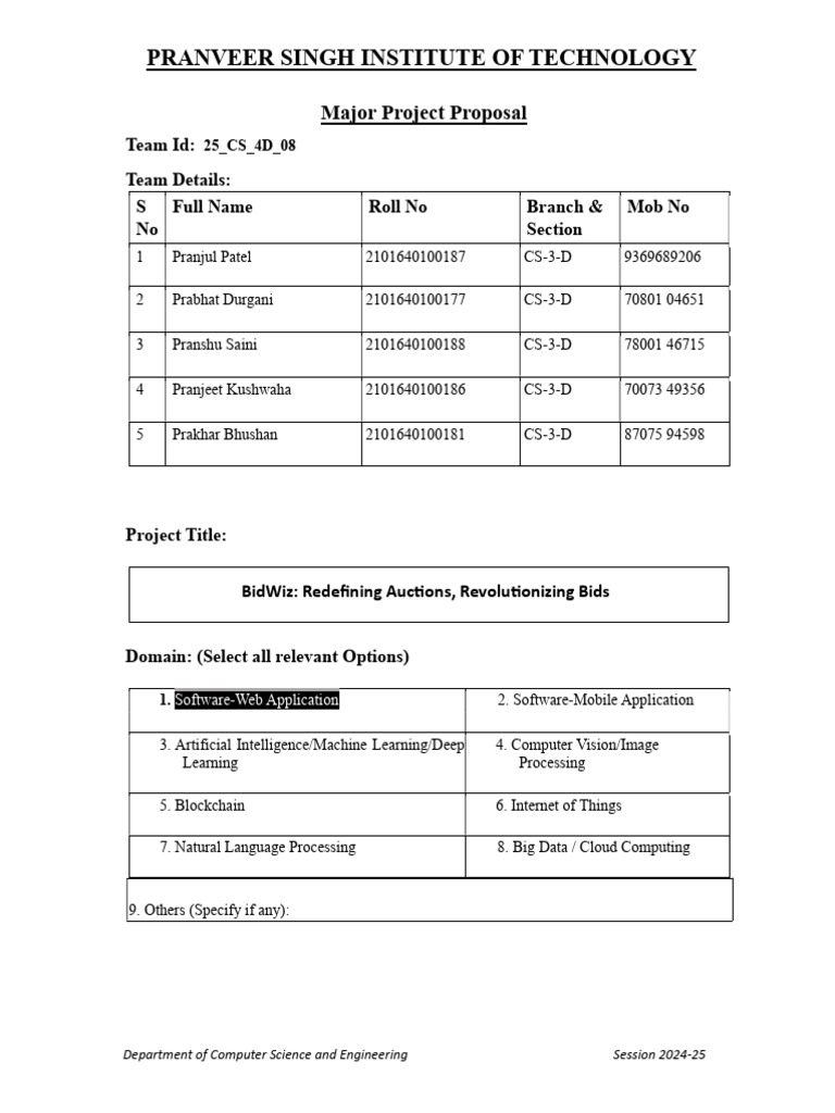 Online Auction System Project Proposal | PDF | Auction | Websites